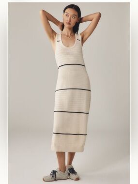 Varley Scott Scoop Neck Sleeveless Midi Dress, Anthropologie, Medium